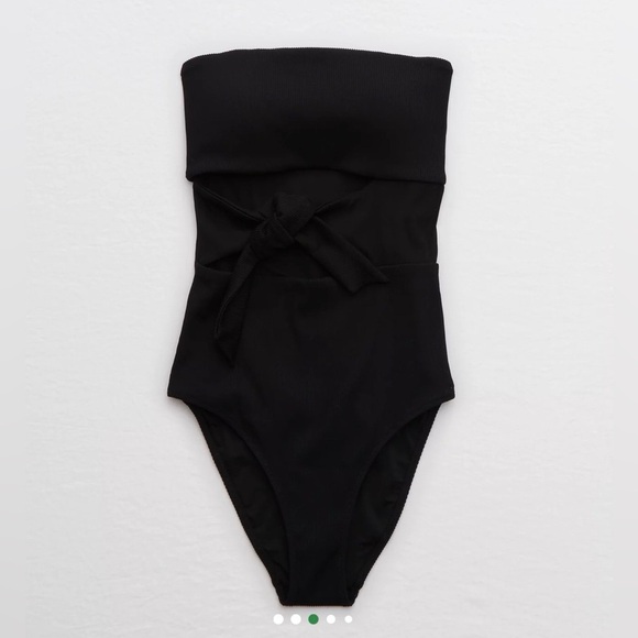 Aerie Ribbed Wrap Strapless One Piece Bathing Suit Women’s Medium - Picture 2 of 10